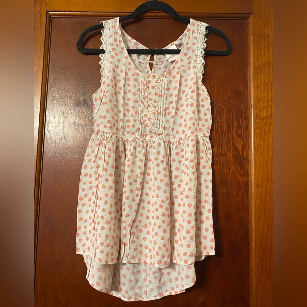 LC Lauren Conrad Pink Polka Dot Tank Top